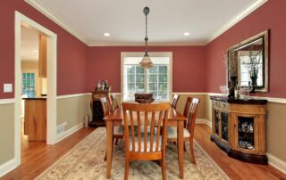 Dining room with two toned walls, How to Match Paint Colors