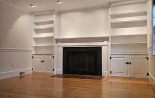 Pearl white interior walls with stained wooden floors, how to avoid brush marks